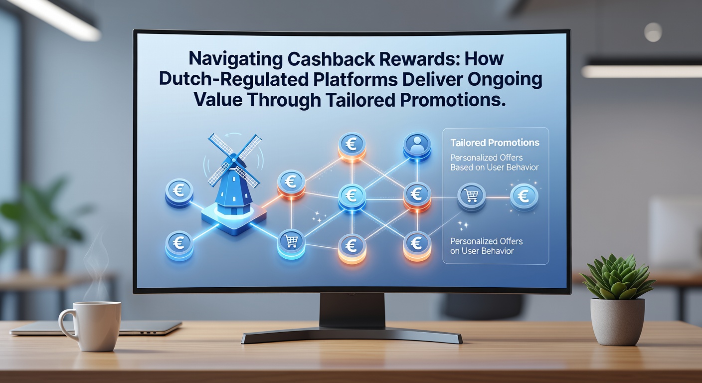 Speler checkt cashback-beloning op een Nederlands gereguleerd casino-platform, met grafiek van groeiende returns