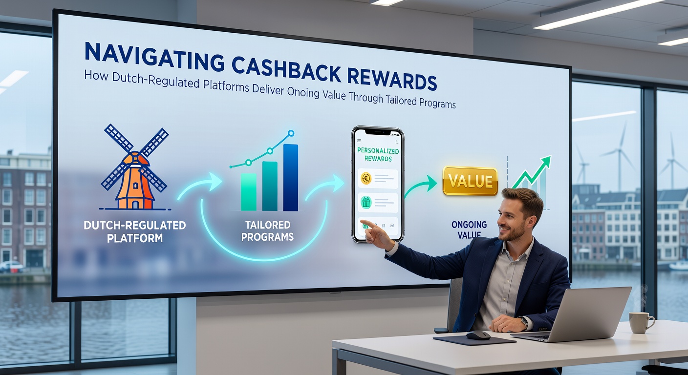 Grafiek met tier-niveaus van cashback-programma's op een Nederlands casino-app, inclusief voorbeeld van persoonlijke promotie-email