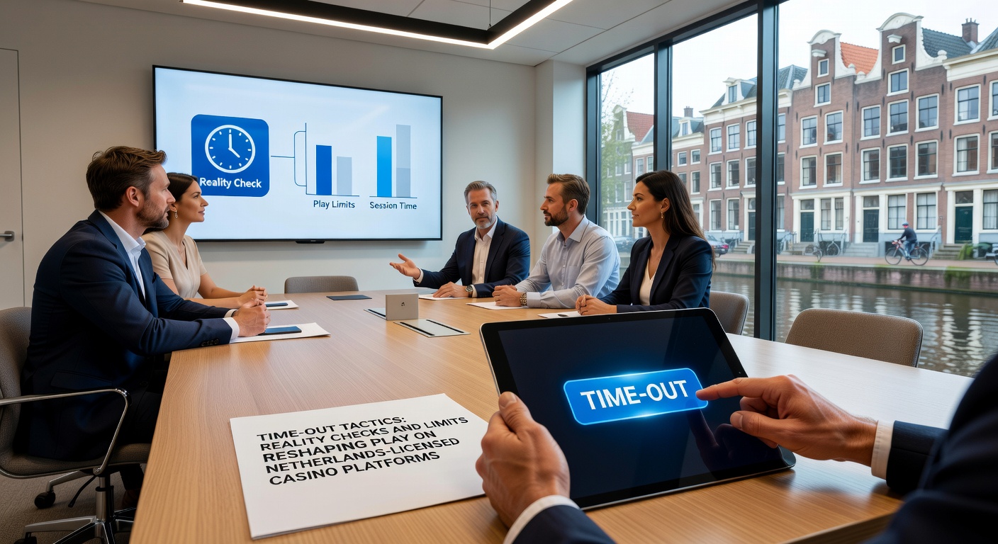 Grafiek toont daling in sessieduur en stijging time-out gebruik op Nederlandse casino apps sinds 2025